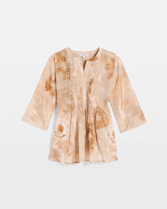 Cotton-Blend Pintuck Tunic - image 5